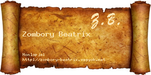 Zombory Beatrix névjegykártya