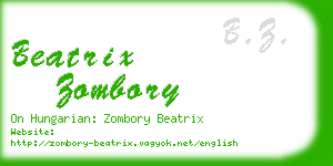 beatrix zombory business card